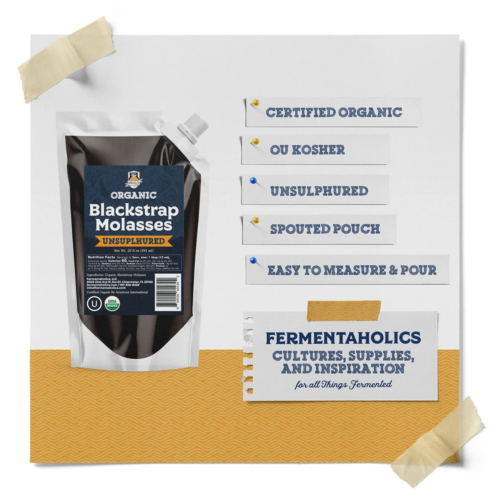Black Strap Molasses - 20 oz