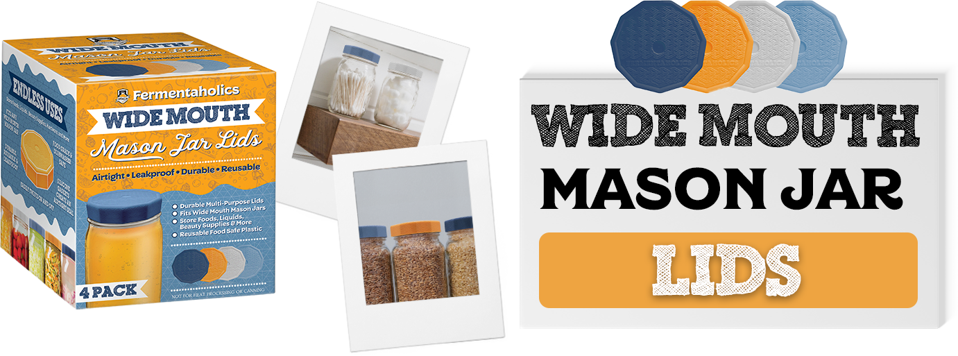 Plastic Wide Mouth Mason Jar Lids - 4-Pack