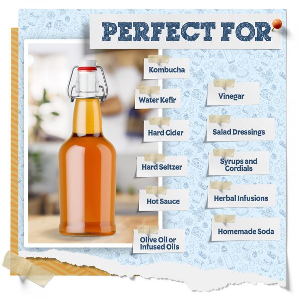 Clear Flip Top Glass Bottles