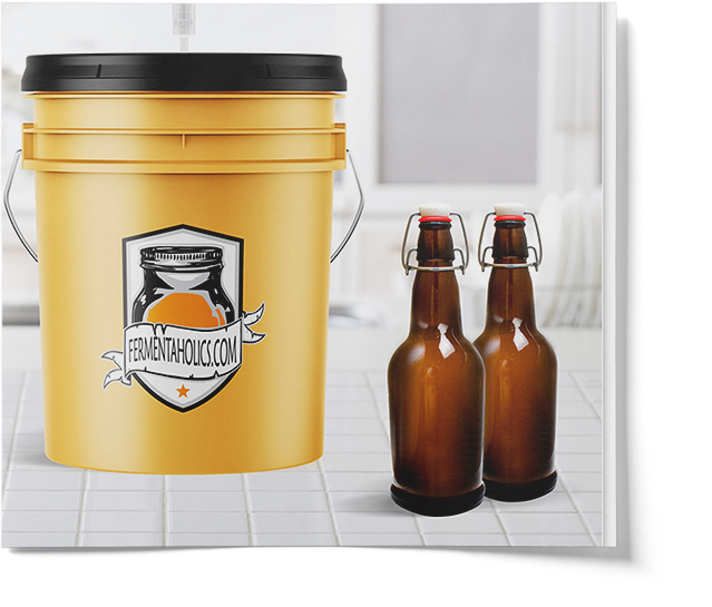 Amber Swing Top Bottles - 6-Pack