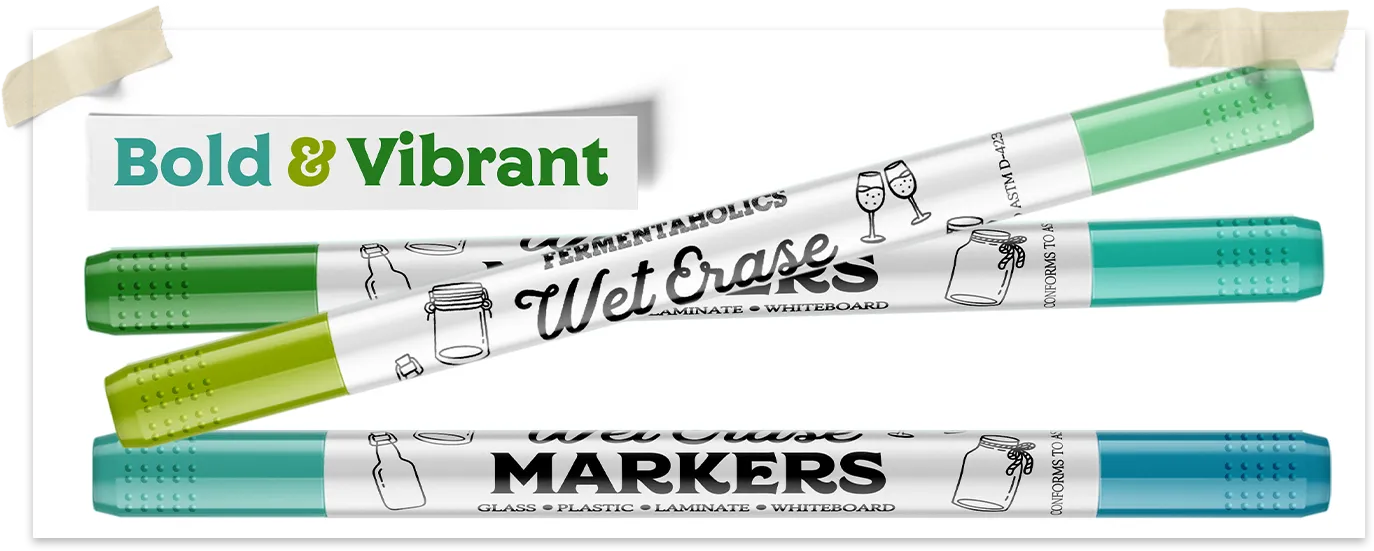Double Sided Wet Erase Glass Jar Markers