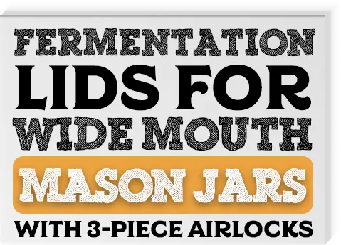 Fermentation Lids With 3 Piece Airlocks For Wide Mouth Mason Jars - 4 Pack