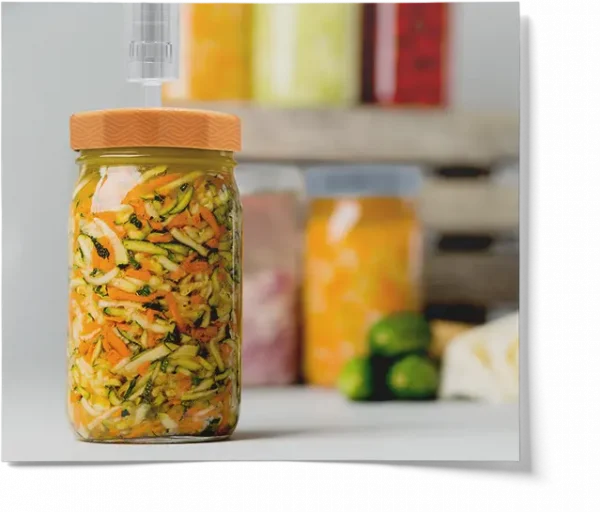 Colored Pattern Lids With 3 Piece Airlocks For Wide Mouth Mason Jars - 4 Pack