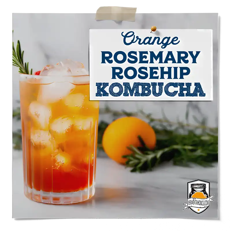 orange rosemary rosehip kombucha