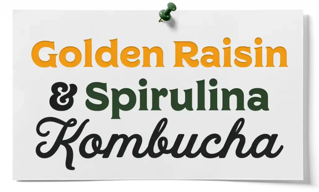 how to make golden raisin and spirulina kombucha