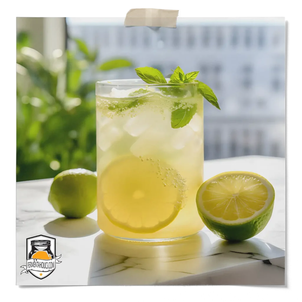 lemon lime mint kombucha