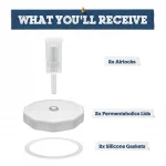 White Wide Mouth Mason Jar Fermentation Lids With 3-Piece Airlocks