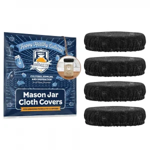 Elastic Black Mason Jar Cover 4-Pack