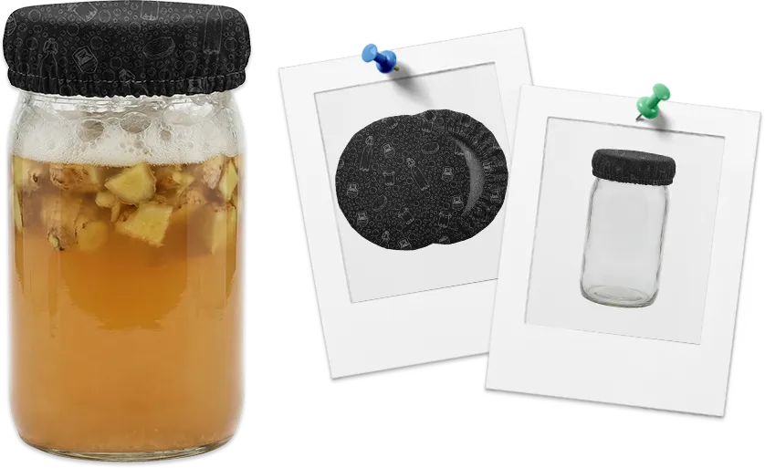 Black Elastic Mason Jar Covers