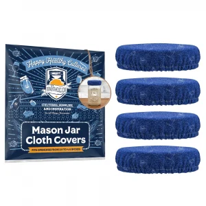 Elastic Blue Mason Jar Cover 4-Pack