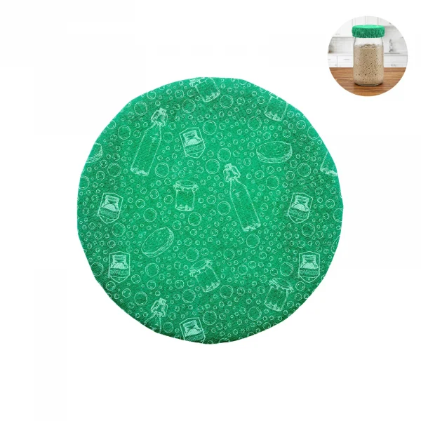 Elastic Green Mason Jar Cloth Cover