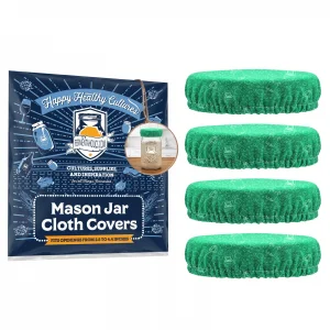 Elastic Green Mason Jar Cover 4-Pack