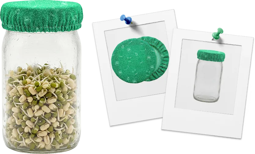 Green Elastic Cloth Jar Cover