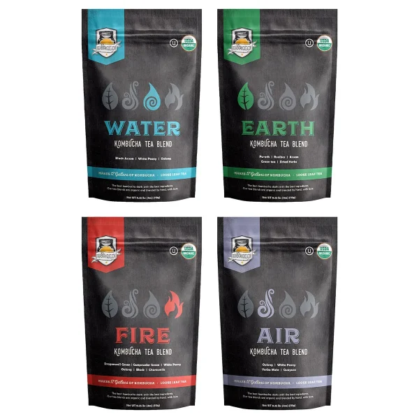 Kombucha Elements Tea Blends Bundle - Fire, Earth, Air, & Water